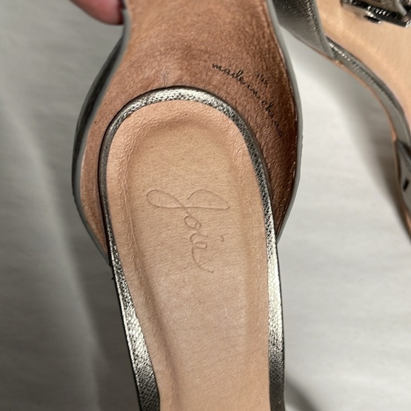 Joie Airlie Gunmetal Ankle Strap Cutout Heels Leather Sandals Size - Picture 3 of 8